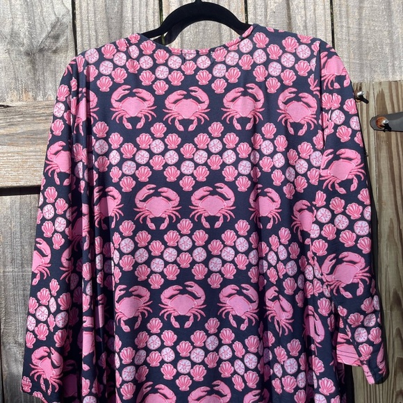 Simply Southern Pink and Navy Crab Dress XL - Picture 12 of 12
